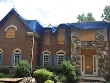 Temporary Tarp Roof After a Fire